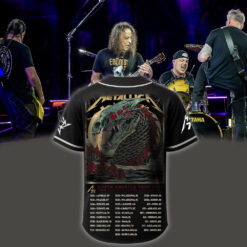 metallica m72 world tour baseball jersey april 19 2025 syracuse new york jma wireless dome sea serpent monster artwork 2