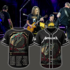 metallica m72 world tour baseball jersey april 19 2025 syracuse new york jma wireless dome sea serpent monster artwork