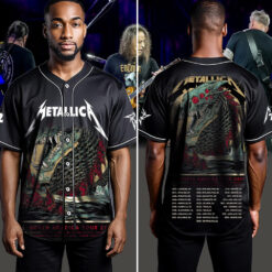 metallica m72 world tour baseball jersey april 19 2025 syracuse new york jma wireless dome sea serpent monster artwork 4