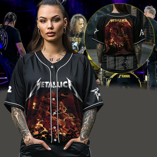 metallica m72 world tour baseball jersey april 24 2025 toronto ontario rogers centre earthquake titan monster artwork 3