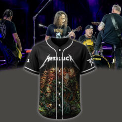 metallica m72 world tour baseball jersey april 24 26 2025 toronto ontario rogers centre skullhorn forest beast artwork 1