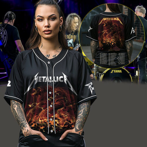 metallica m72 world tour baseball jersey april 26 2025 toronto ontario rogers centre skullhorn forest beast artwork 3