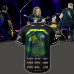 metallica m72 world tour baseball jersey june 14 2025 houston tx nrg stadium death rider skeleton knight edition 2