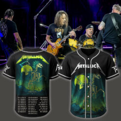 metallica m72 world tour baseball jersey june 14 2025 houston tx nrg stadium death rider skeleton knight edition