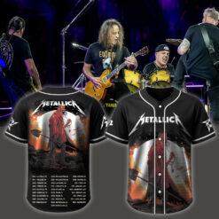 metallica m72 world tour baseball jersey june 14 2025 houston tx nrg stadium the gravedigger skeleton with key edition