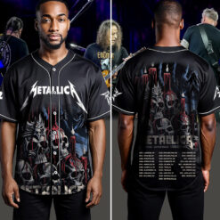 metallica m72 world tour baseball jersey june 20 2025 santa clara ca levis stadium candle skull edition ft limp bizkit ice nine kills 4