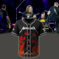 metallica m72 world tour baseball jersey june 20 2025 santa clara ca levis stadium demon flame no repeat weekend edition 1