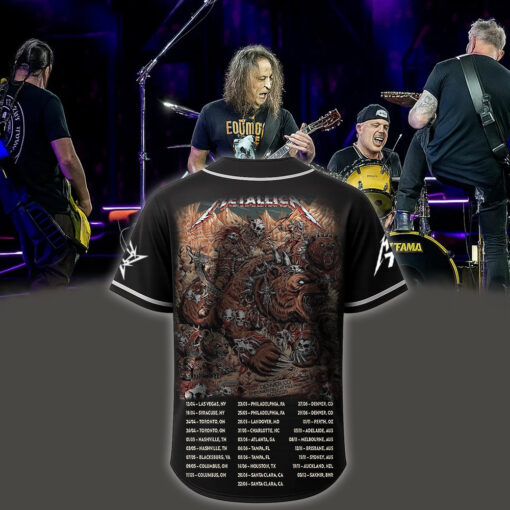 metallica m72 world tour baseball jersey june 27 2025 denver co empower field savage bear horde edition 2