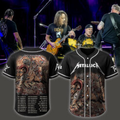metallica m72 world tour baseball jersey june 29 2025 denver co empower field skullhorn forest beast edition