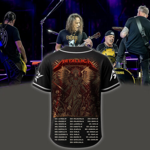 metallica m72 world tour baseball jersey june 3 2025 atlanta ga mercedes benz stadium dark angel warrior ft pantera suicidal tendencies 2