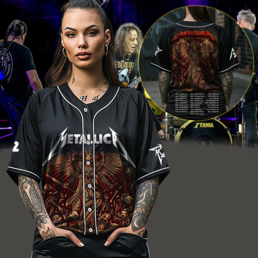 metallica m72 world tour baseball jersey june 3 2025 atlanta ga mercedes benz stadium dark angel warrior ft pantera suicidal tendencies 3