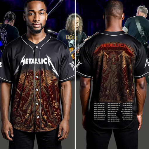 metallica m72 world tour baseball jersey june 3 2025 atlanta ga mercedes benz stadium dark angel warrior ft pantera suicidal tendencies 4