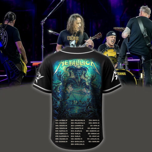 metallica m72 world tour baseball jersey june 3 2025 atlanta ga mercedes benz stadium sky demon design ft pantera suicidal tendencies 2