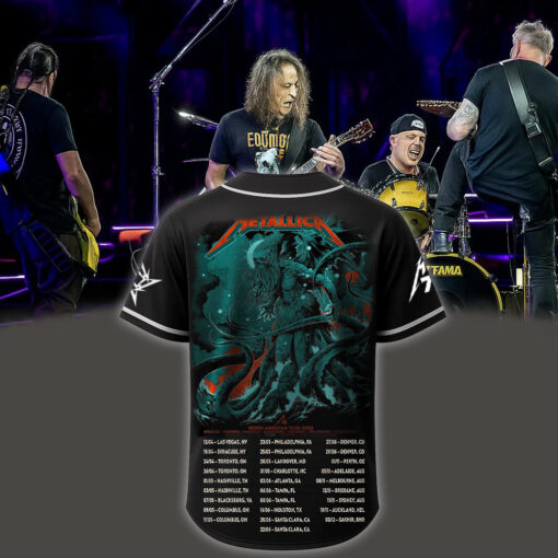 metallica m72 world tour baseball jersey june 6 2025 tampa fl raymond james stadium cthulhu rising ft pantera suicidal tendencies 2