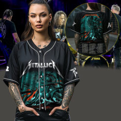 metallica m72 world tour baseball jersey june 6 2025 tampa fl raymond james stadium cthulhu rising ft pantera suicidal tendencies 3