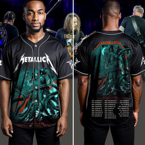 metallica m72 world tour baseball jersey june 6 2025 tampa fl raymond james stadium cthulhu rising ft pantera suicidal tendencies 4