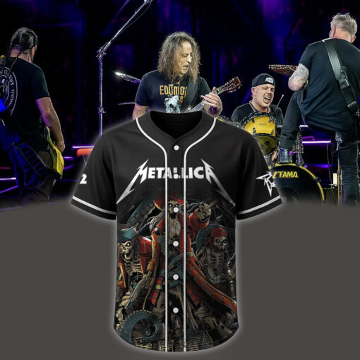 metallica m72 world tour baseball jersey june 6 2025 tampa fl raymond james stadium skeleton pirate crew edition 1