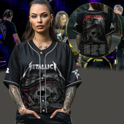 metallica m72 world tour baseball jersey may 1 2025 nashville tennessee nissan stadium snake skull pit edition 3