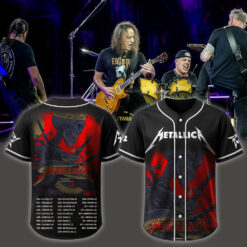 metallica m72 world tour baseball jersey may 11 2025 columbus ohio historic crew stadium skeleton king serpent design