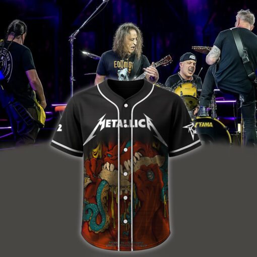 metallica m72 world tour baseball jersey may 25 2025 philadelphia pennsylvania lincoln financial field monster burger demon ii edition 1