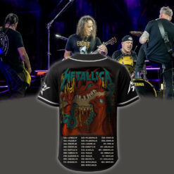 metallica m72 world tour baseball jersey may 25 2025 philadelphia pennsylvania lincoln financial field monster burger demon ii edition 2