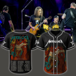 metallica m72 world tour baseball jersey may 25 2025 philadelphia pennsylvania lincoln financial field monster burger demon ii edition