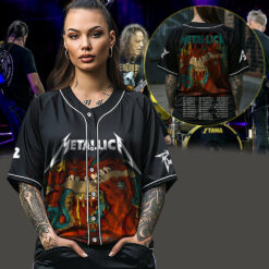 metallica m72 world tour baseball jersey may 25 2025 philadelphia pennsylvania lincoln financial field monster burger demon ii edition 3