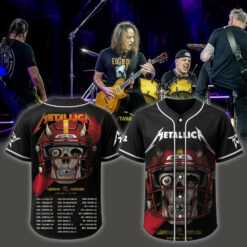 metallica m72 world tour baseball jersey may 28 2025 landover maryland northwest stadium football skeleton skull edition