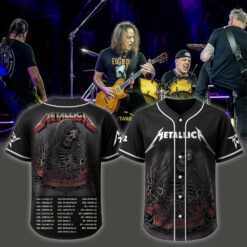 metallica m72 world tour baseball jersey may 28 2025 landover maryland northwest stadium grim reaper chains design feat pantera suicidal tendencies
