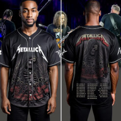 metallica m72 world tour baseball jersey may 28 2025 landover maryland northwest stadium grim reaper chains design feat pantera suicidal tendencies 4