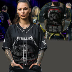 metallica m72 world tour baseball jersey may 3 2025 nashville tennessee nissan stadium coiled serpent skull abyss edition 3