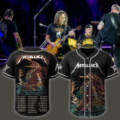 metallica m72 world tour baseball jersey may 7 2025 blacksburg virginia lane stadium crimson vulture skull chains edition