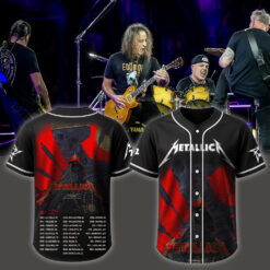 metallica m72 world tour baseball jersey may 9 2025 columbus ohio historic crew stadium raven crown skeleton design