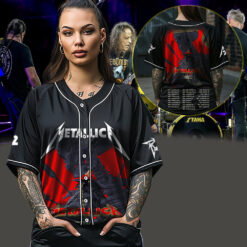 metallica m72 world tour baseball jersey may 9 2025 columbus ohio historic crew stadium raven crown skeleton design 3