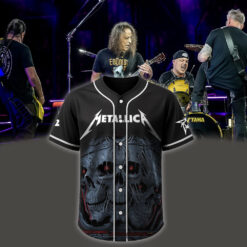metallica m72 world tour baseball jersey may 9 2025 columbus ohio historic crew stadium triple skull rose spider design 1