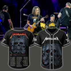 metallica m72 world tour baseball jersey may 9 2025 columbus ohio historic crew stadium triple skull rose spider design