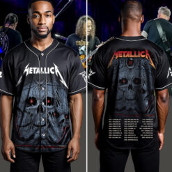 metallica m72 world tour baseball jersey may 9 2025 columbus ohio historic crew stadium triple skull rose spider design 4
