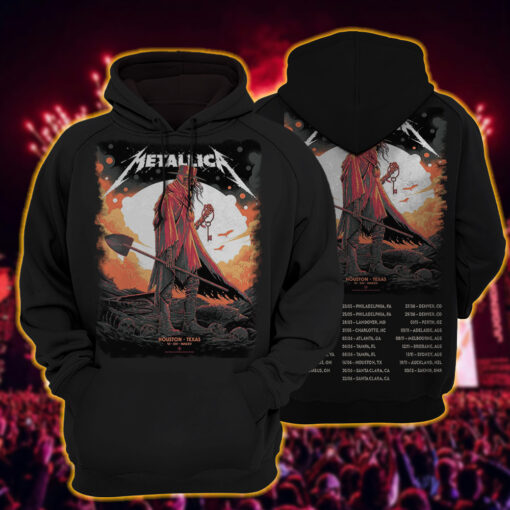 metallica m72 world tour hoodie shirt june 14 2025 houston texas nrg stadium death key reaper artwork 4