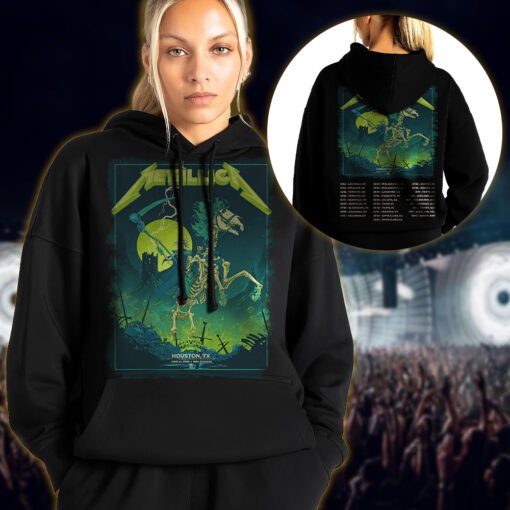 metallica m72 world tour hoodie shirt june 14 2025 houston texas nrg stadium skeleton knight grim reaper artwork 1