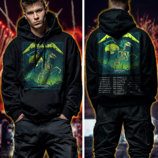 metallica m72 world tour hoodie shirt june 14 2025 houston texas nrg stadium skeleton knight grim reaper artwork 2