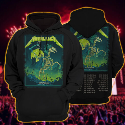 metallica m72 world tour hoodie shirt june 14 2025 houston texas nrg stadium skeleton knight grim reaper artwork 4