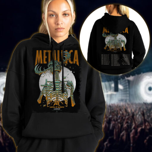 metallica m72 world tour hoodie shirt june 14 2025 houston texas nrg stadium until it sleeps load artwork by luke preece 1