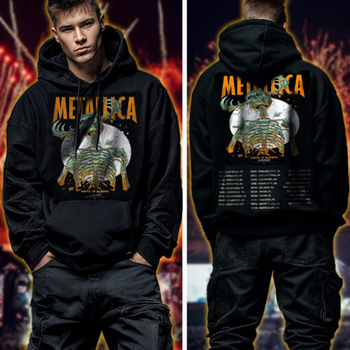 metallica m72 world tour hoodie shirt june 14 2025 houston texas nrg stadium until it sleeps load artwork by luke preece 2