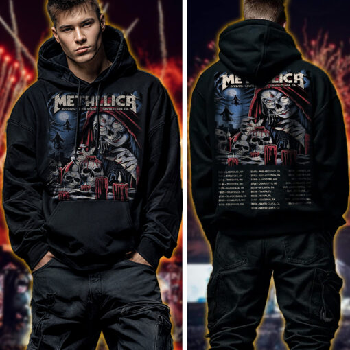 metallica m72 world tour hoodie shirt june 22 2025 santa clara california levis stadium red candle skull sorceress artwork 2