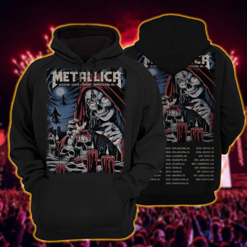 metallica m72 world tour hoodie shirt june 22 2025 santa clara california levis stadium red candle skull sorceress artwork 4