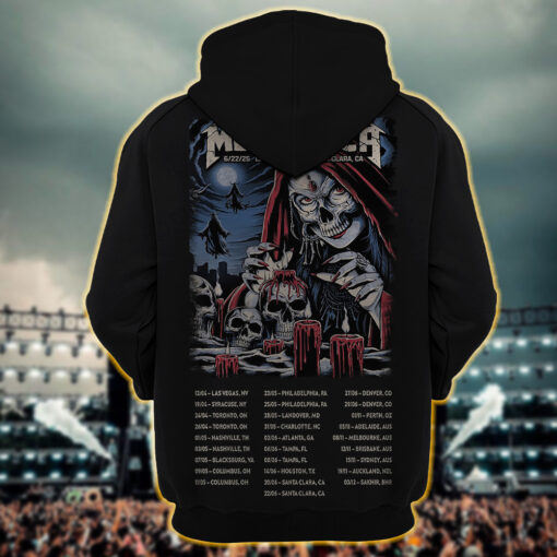 metallica m72 world tour hoodie shirt june 22 2025 santa clara california levis stadium red candle skull sorceress artwork1