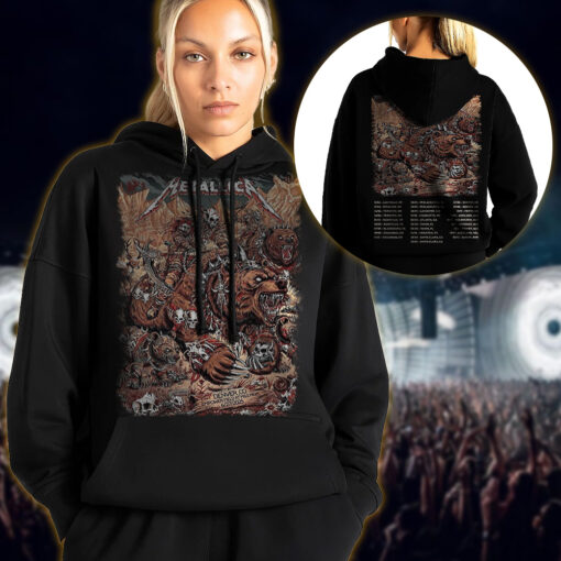 metallica m72 world tour hoodie shirt june 27 2025 denver colorado empower field at mile high barbarian bear riders artwork 1
