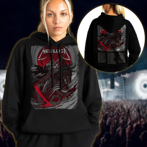 metallica m72 world tour hoodie shirt june 27 29 2025 denver colorado empower field at mile high grim reaper horseman artwork 1
