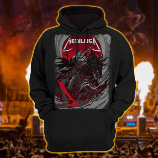 metallica m72 world tour hoodie shirt june 27 29 2025 denver colorado empower field at mile high grim reaper horseman artwork