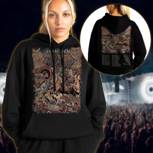 metallica m72 world tour hoodie shirt june 29 2025 denver colorado empower field at mile high skull ram warrior artwork 1